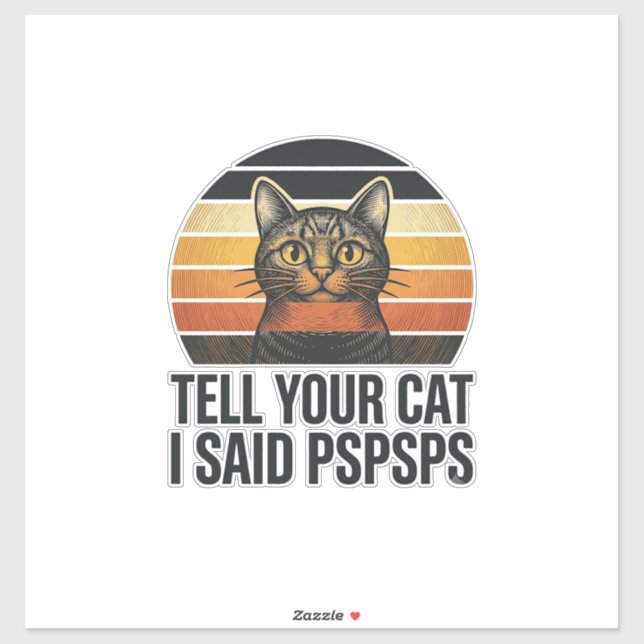 Funny Black Cat Pspsps Vintage Sunset Design_1 (Sheet)
