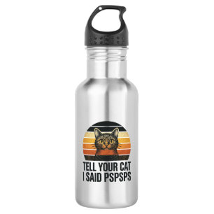 Funny Black Cat Pspsps Vintage Sunset Design_1 532 Ml Water Bottle