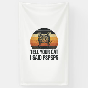 Funny Black Cat Pspsps Vintage Sunset Design_1 Banner
