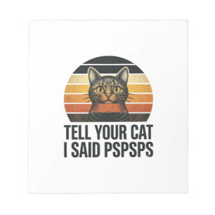 Funny Black Cat Pspsps Vintage Sunset Design_1 Notepad