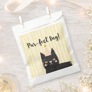 Funny Black Cat Pur-fect Day Favour Bags