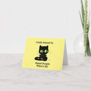 Funny Black Cat quotes - Halloween Card