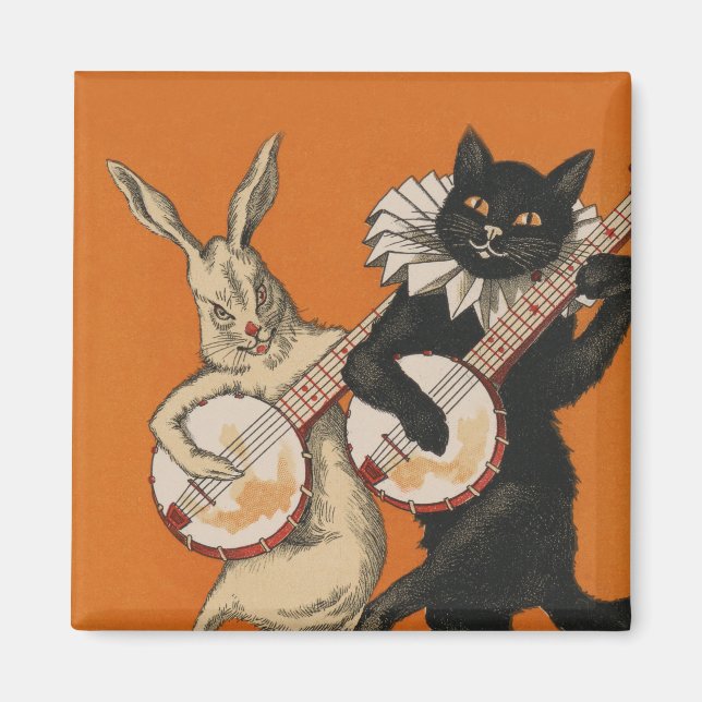 Funny Black Cat Refrigerator Magnet (Front)