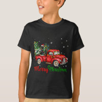 Funny Black Cat Riding Red Truck Christmas Tree Li