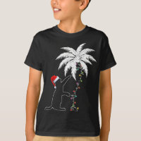 Funny Black Cat Santa Hat Hawaiian Christmas In Ju