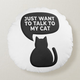 Funny Black Cat Silhouette Cushion Sarcastic Pet