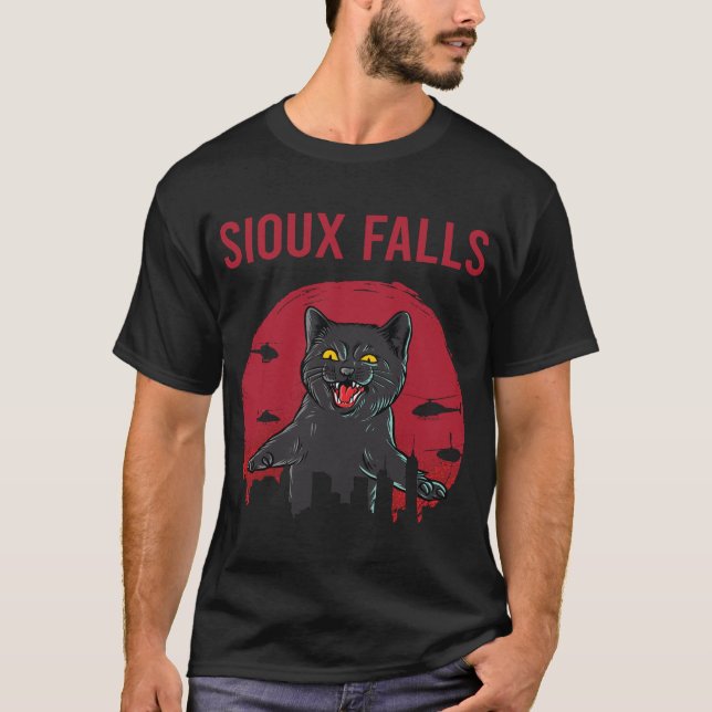 Funny Black Cat Sioux Falls T-Shirt (Front)