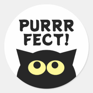 Funny black cat stickers with custom quotes