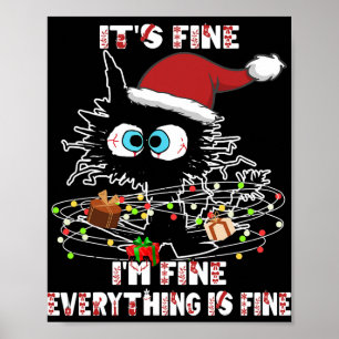 Funny Black Cat Tee Poster