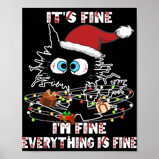 Funny Black Cat Tee  Poster (Front)