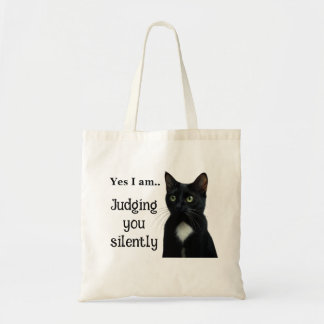 Funny Black Cat Tote Bag