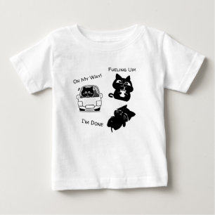 Funny Black Cat Trio Daily Mood Customisable Baby T-Shirt