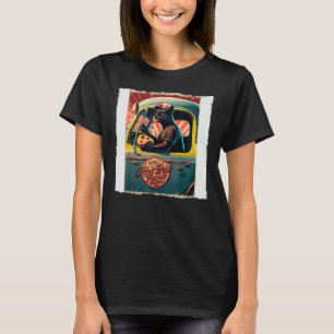 Funny Black Cat Truck Driver Hot Dogs for Kids, Wo T-Shirt