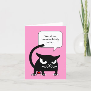 Funny Black Cat Valentines Day Cards   Badd Gato