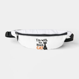 Funny Black Cat Vintage Engraving Halloween Design Bum Bags