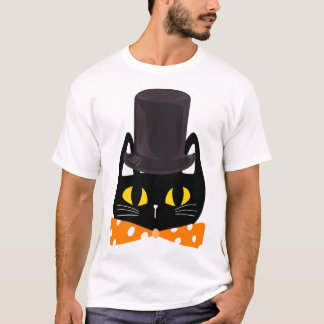 Funny Black Cat Wearing a Black Hat – Cute Cat Des T-Shirt