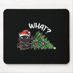 Funny Black Cat What_ Christmas Tree Funny Cat Lov Mouse Mat