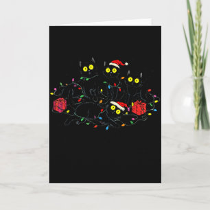 Funny Black Cat What_ Christmas Tree Meme Xmas Men Card