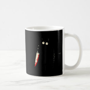 Funny Black Cat What_ Holding Bloody Knife Men Wom Coffee Mug