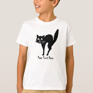 funny black cat with arched back halloween T-Shirt