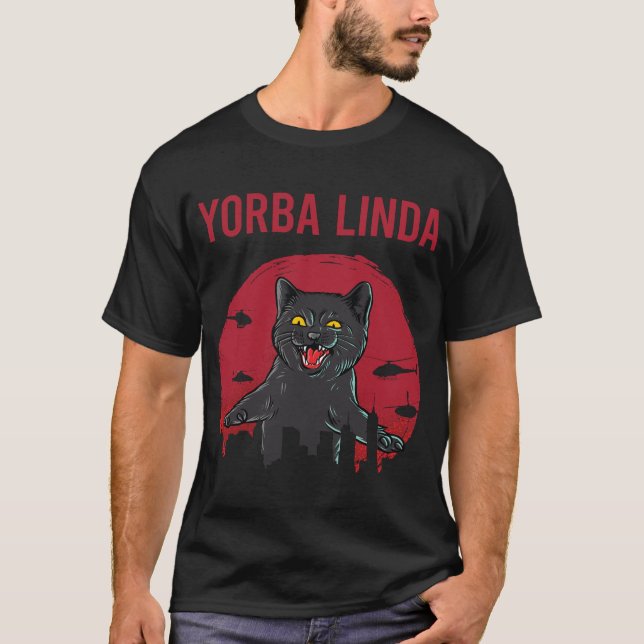 Funny Black Cat Yorba Linda T-Shirt (Front)