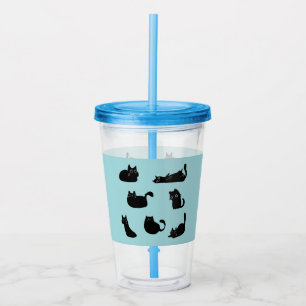 Funny Black Cats Acrylic Tumbler