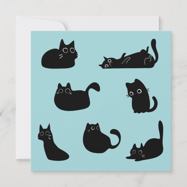 Funny Black Cats Birthday Card (Front)