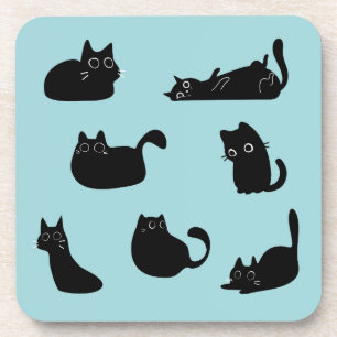 Funny Black Cats Coaster