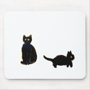Funny Black Cats Cute Kitty Mouse Mat