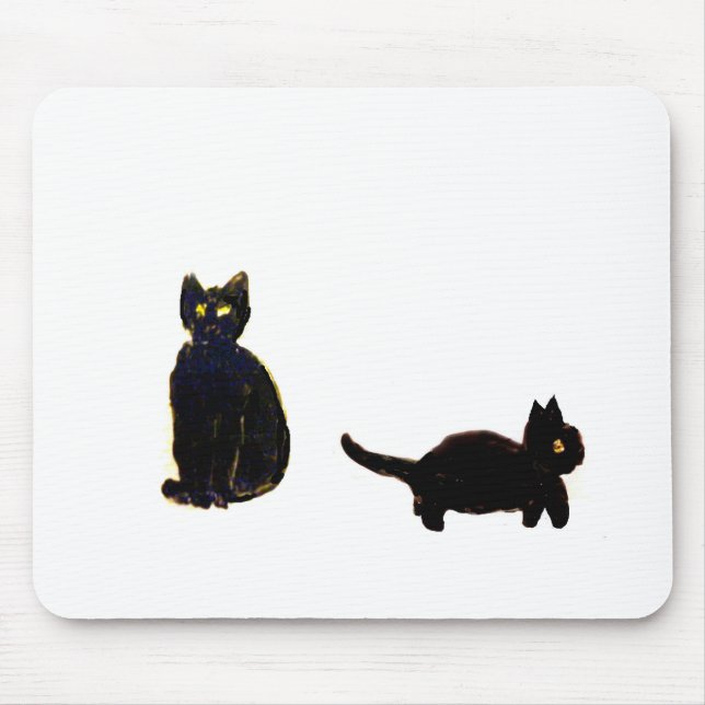 Funny Black Cats Cute Kitty Mouse Mat (Front)
