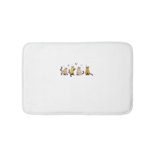 Funny Black Cats Ghost Halloween Pattern Cat Lover Bath Mat