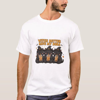 Funny Black Cats Graphic T-Shirt - Cute Cartoon Ca