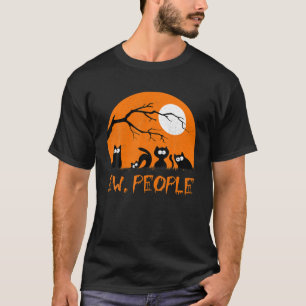 Funny Black Cats Halloween Costume Moon Retro Ew P T-Shirt