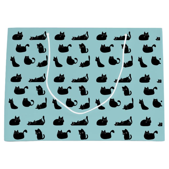 Funny Black Cats Large Gift Bag (Front)