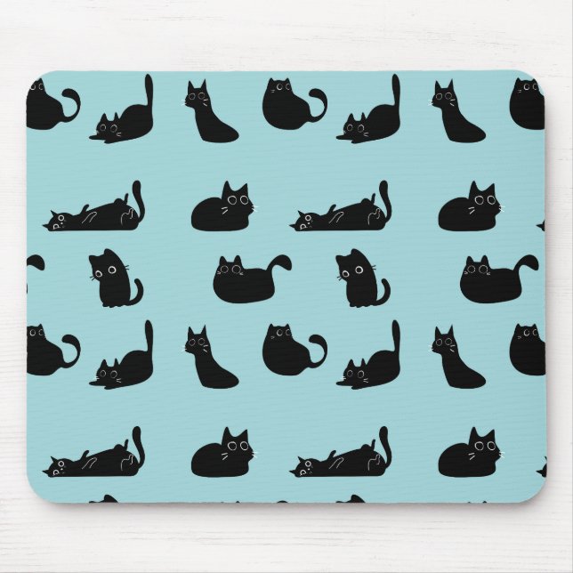 Funny Black Cats Mouse Mat (Front)