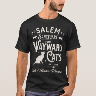 Funny Black Cats Witch Salem Sanctuary For Wayward T-Shirt