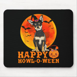 Funny Black Chihuahua Dog Halloween Happy Mouse Mat