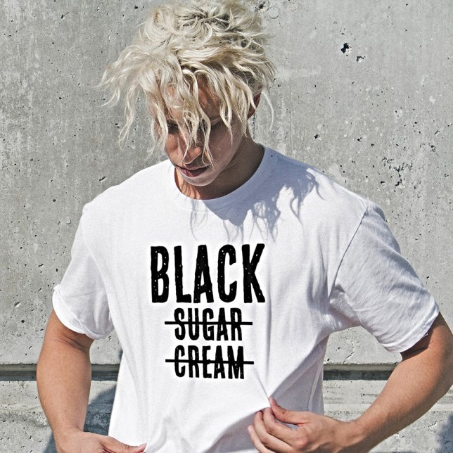 Funny Black Coffee Lover Strikethrough T-Shirt (Creator Uploaded)