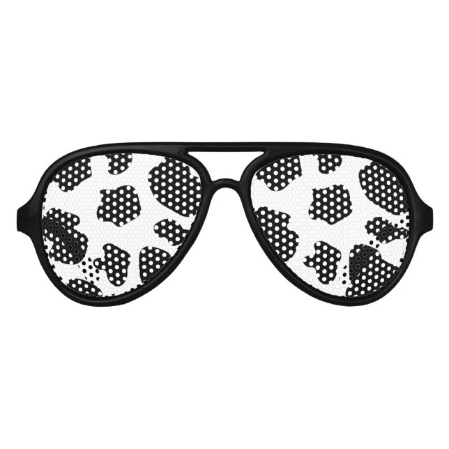 Funny black cow spots Halloween party shades (Front)