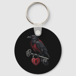 Funny Black Crow Black Bird Funny Crow Valentines Key Ring