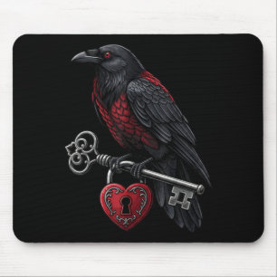 Funny Black Crow Black Bird Funny Crow Valentines Mouse Mat
