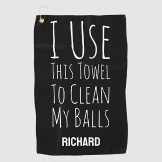 Funny Black Custom Personalized Golfer Bag Golf Towel
