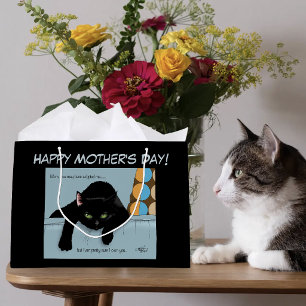Funny Black Cute Best Cat Mum Mother’s Day Large Gift Bag