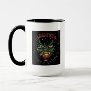 Funny Black Devil Plant   Lucifern Halloween Decor Mug