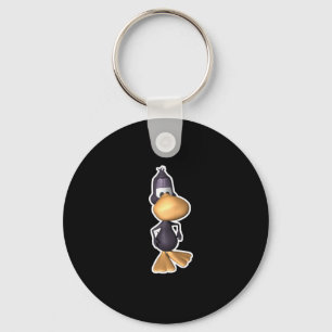 funny black duck key ring