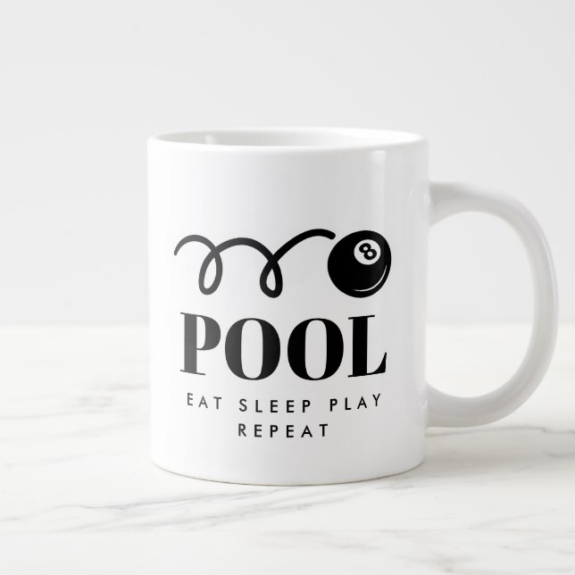Funny black eightball coffee mug for pool player (Right)