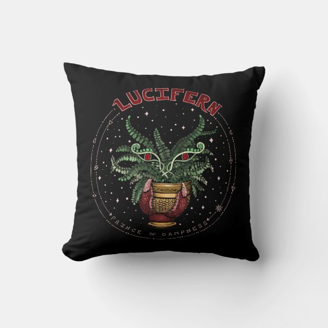 Funny Black Evil Plant Halloween Party Decor Cushion (Front)