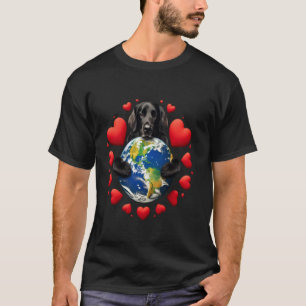 Funny Black Flat-Coated Retriever Dog Earth Day Hu T-Shirt