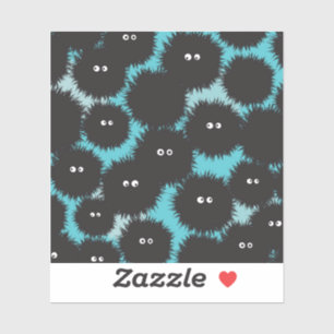 Funny black fluffy monsters 