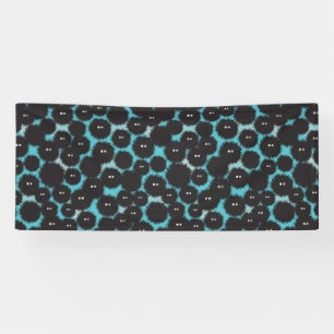 Funny black fluffy monsters  banner